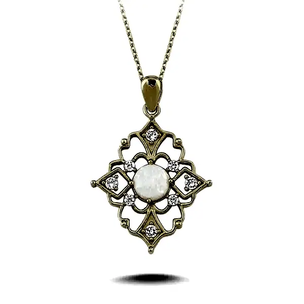 Opal Taşlı Kolye